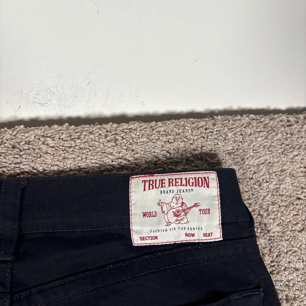 True‎ Religion Geno Relaxed Slim Mens Black Jeans Size 33 (Fits 36x27) Stretch